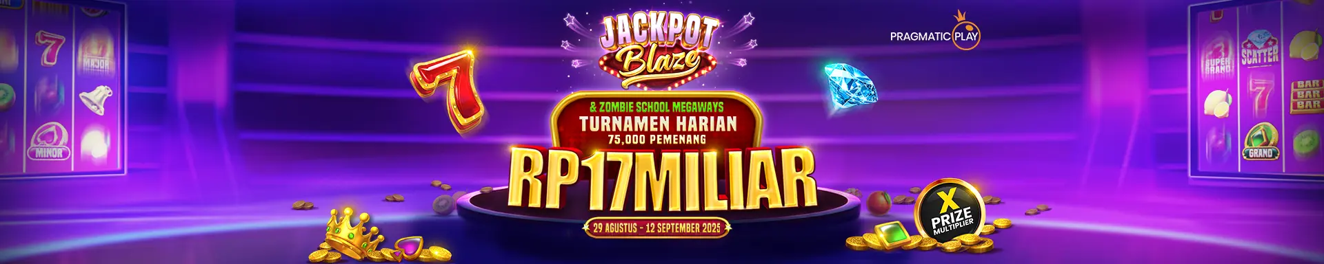 Jackpot Blaze dan Zombie School Megaways Turnamen Harian